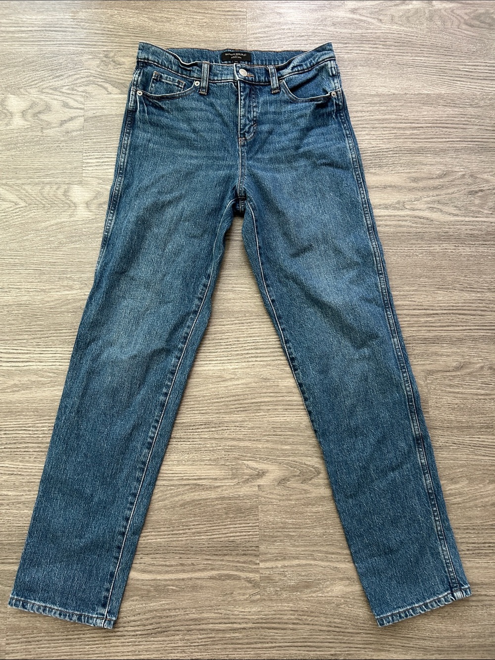 Banana Republic Straight-Leg Jeans in Blue Denim